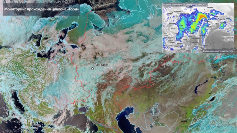 Обрушившийся на центр России шторм показали из космоса