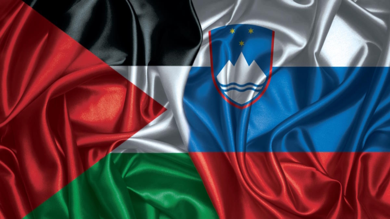 Флаги Палестины и Словении