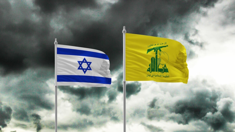 Флаги Израиля и Хезболлы