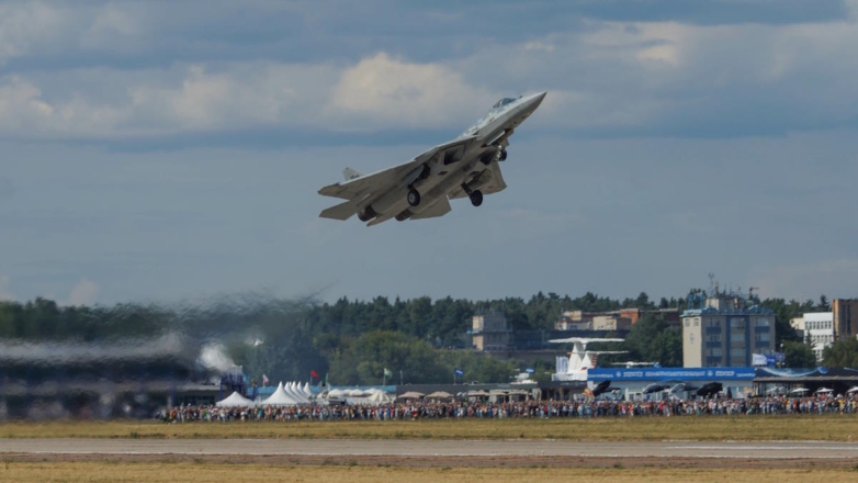 Российский истребитель Су-57 на авиасалоне МАКС (архивное фото)