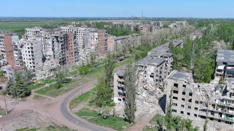 Жилые дома, разрушенные в результате обстрелов в Авдеевке, май 2024 года