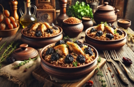 Готовим в горшочках: гречка с курицей и черносливом в духовке