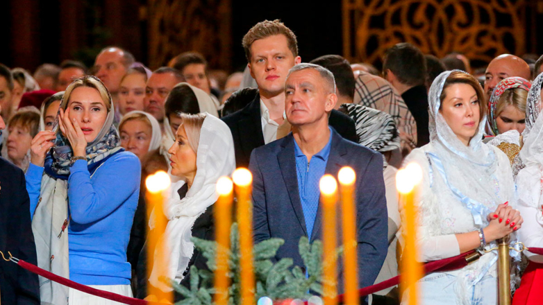 Ночное рождественское богослужение в храме Христа Спасителя