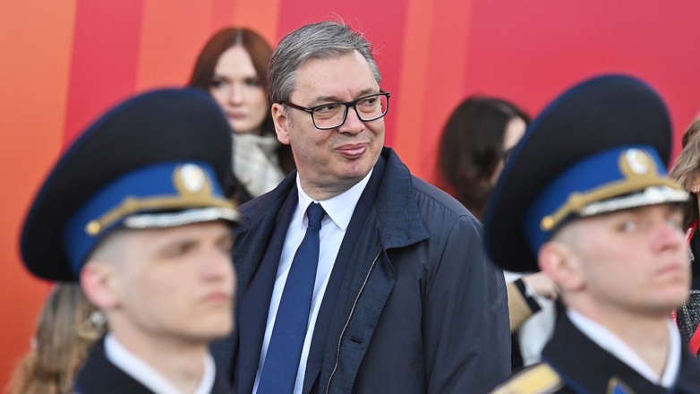 Президент Сербии Александр Вучич перед началом парада, посвященного 80-й годовщине Победы в Великой Отечественной войне, на Красной площади (архивное фото)