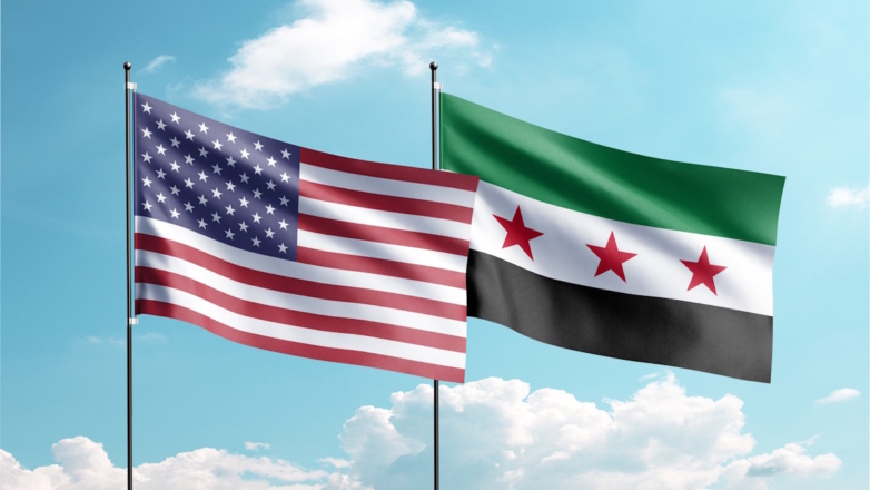 Флаги США и Сирии