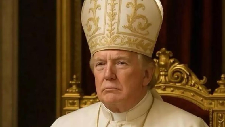 Дональд Трамп в образе папы Римского