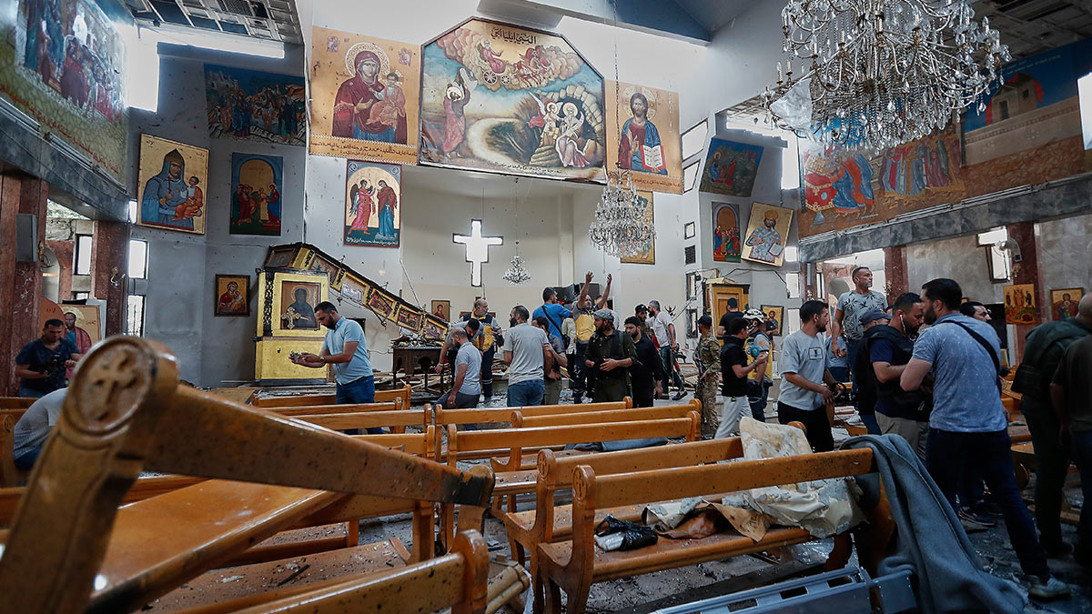 При взрыве в церкви в Дамаске погибли люди