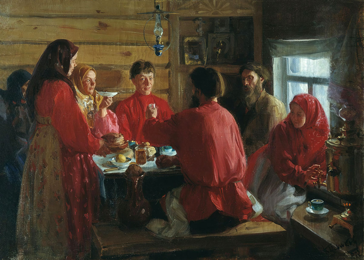 Иван Куликов «Чаепитие в крестьянской избе»