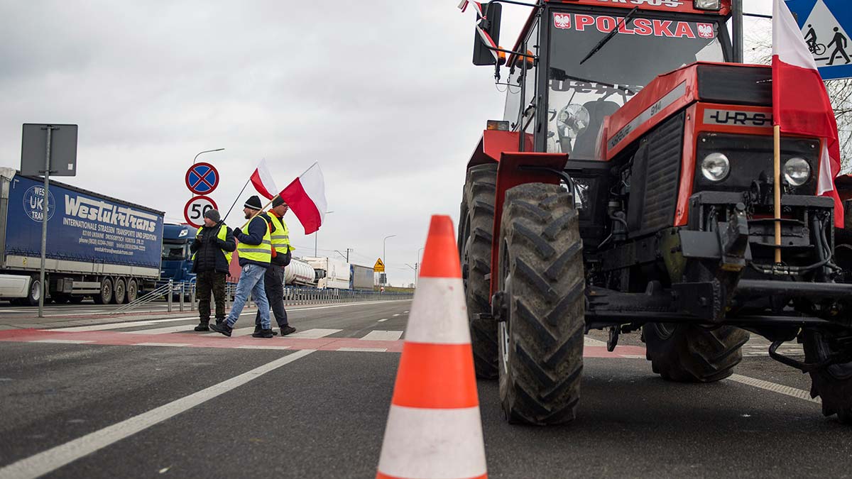 Польские фермеры на украинской границе