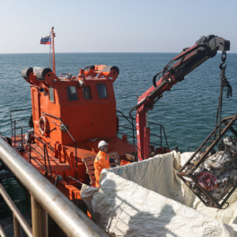 Осенние штормы подняли мазут со дна Чёрного моря