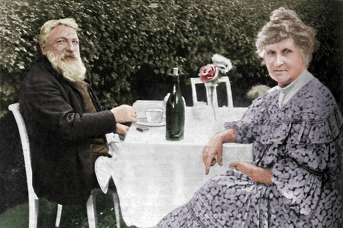 Роден и его жена в своем саду в Медоне