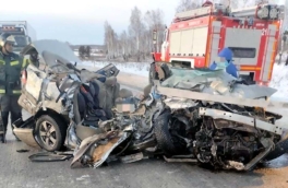 На трассе "Сибирь" Toyota столкнулась с грузовиком, погибли мужчина и трое детей