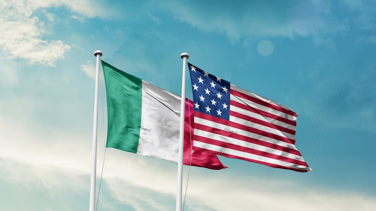 Флаги Италии и США