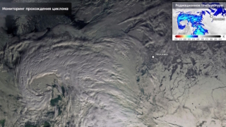 Москвичам показали снежный циклон над городом из космоса