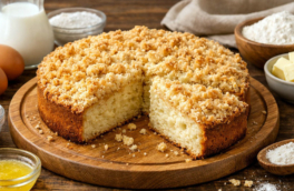 Смешала кефир с содой и получила нежнейший пирог: кефирник "Минутка" с хрустящей крошкой